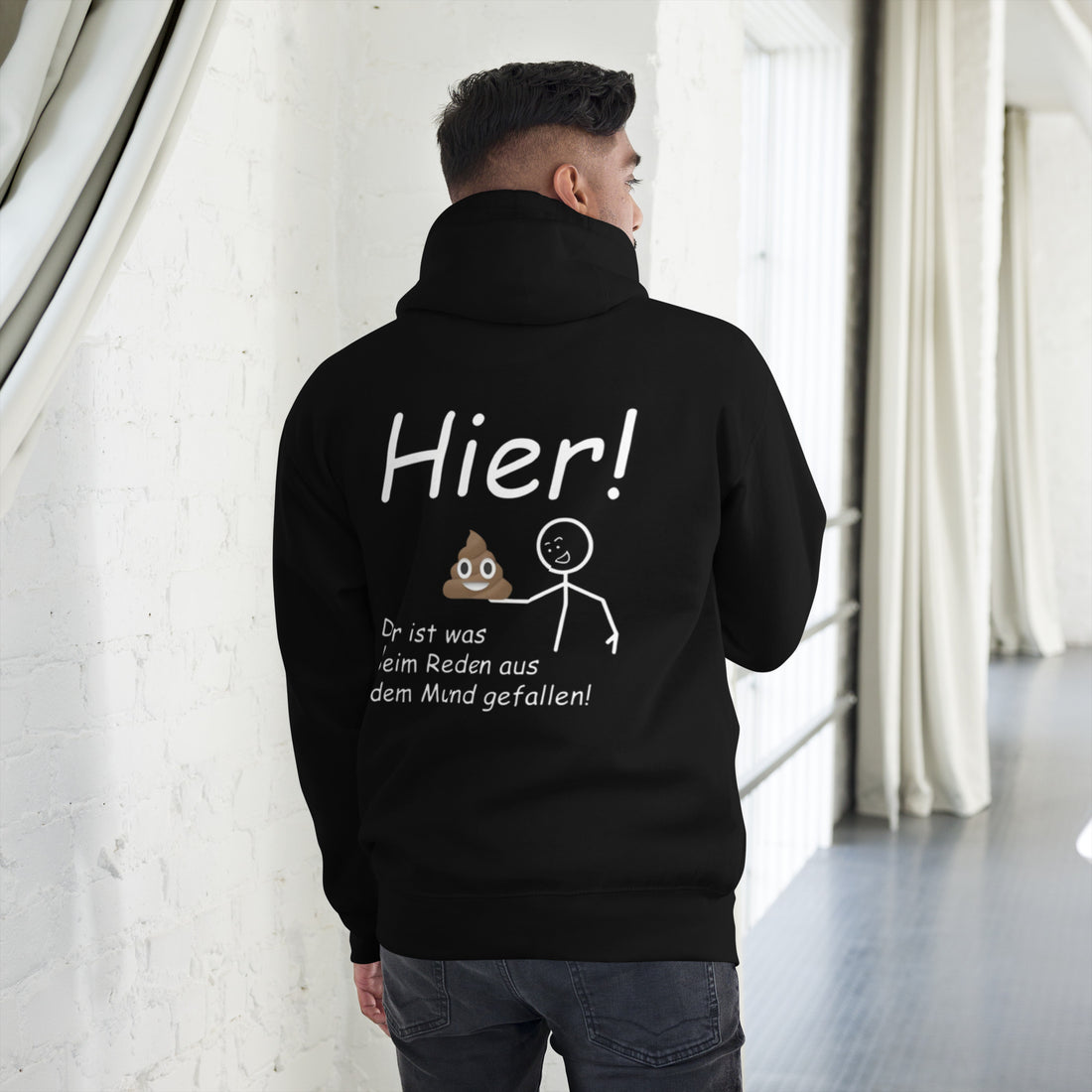 AUS DEM MUND GEFALLEN Rückendruck | Premium Hoodie Unisex - Kleidung4All